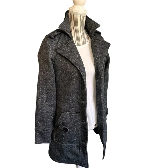 Yoki Women's Gray Warm Cozy Trench Coat Size Small - Picture 4 of 6